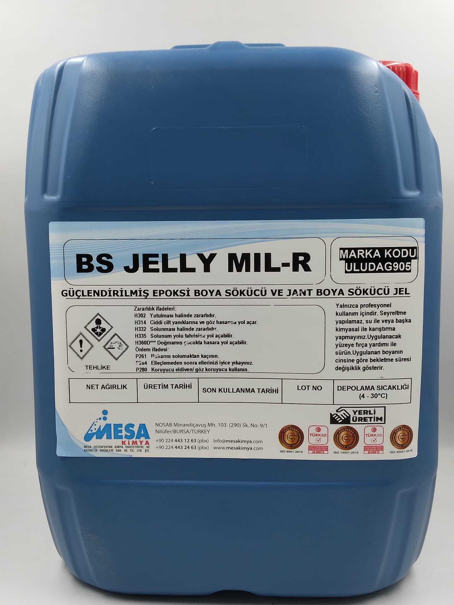 Epoksi ve Jant boya çıkarıcı BS Jelly Mıl-R 20 kg